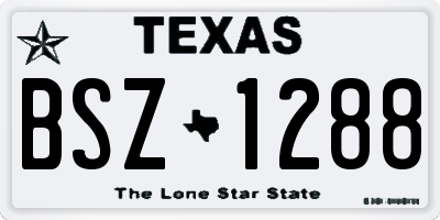 TX license plate BSZ1288
