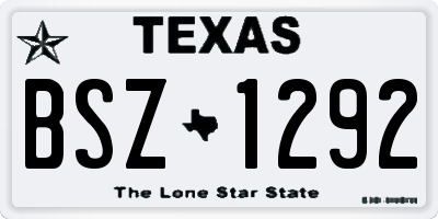 TX license plate BSZ1292