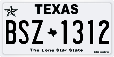 TX license plate BSZ1312