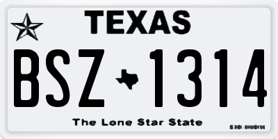 TX license plate BSZ1314