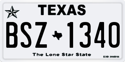 TX license plate BSZ1340