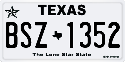 TX license plate BSZ1352