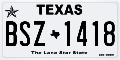 TX license plate BSZ1418