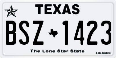 TX license plate BSZ1423