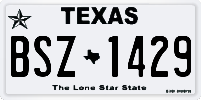 TX license plate BSZ1429
