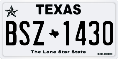 TX license plate BSZ1430