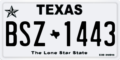 TX license plate BSZ1443