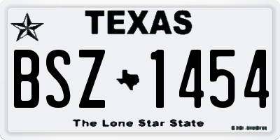 TX license plate BSZ1454