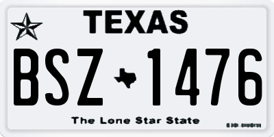 TX license plate BSZ1476
