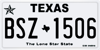 TX license plate BSZ1506