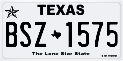 TX license plate BSZ1575
