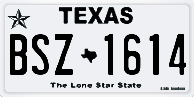TX license plate BSZ1614