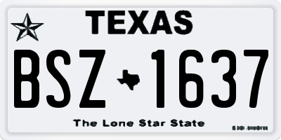 TX license plate BSZ1637