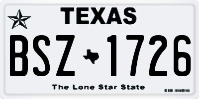 TX license plate BSZ1726