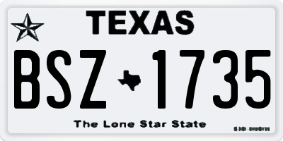 TX license plate BSZ1735