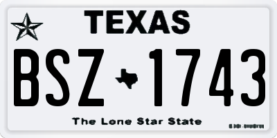 TX license plate BSZ1743