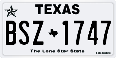 TX license plate BSZ1747