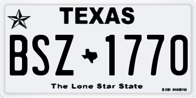 TX license plate BSZ1770