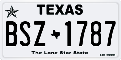 TX license plate BSZ1787