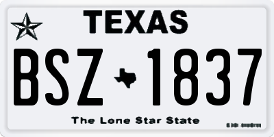 TX license plate BSZ1837