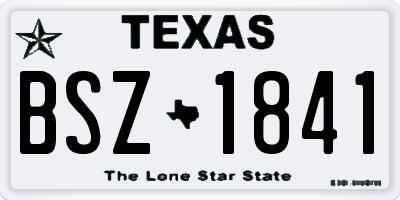 TX license plate BSZ1841
