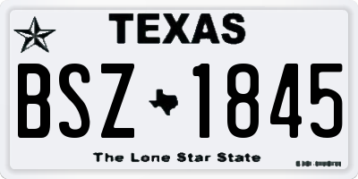 TX license plate BSZ1845