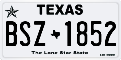 TX license plate BSZ1852