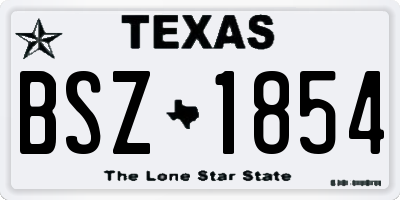 TX license plate BSZ1854
