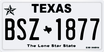 TX license plate BSZ1877