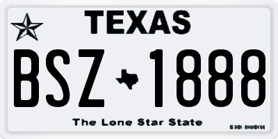 TX license plate BSZ1888