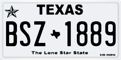 TX license plate BSZ1889