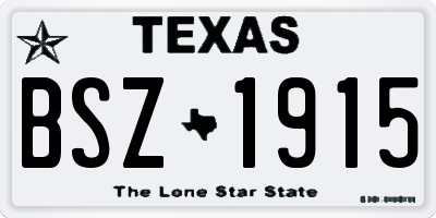 TX license plate BSZ1915