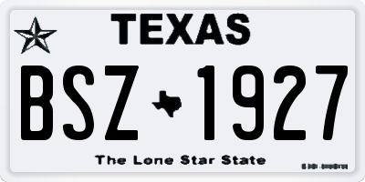 TX license plate BSZ1927