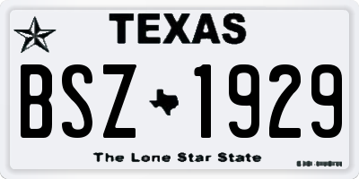 TX license plate BSZ1929