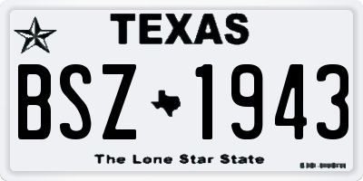 TX license plate BSZ1943