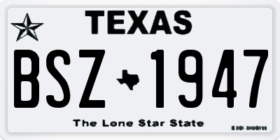 TX license plate BSZ1947
