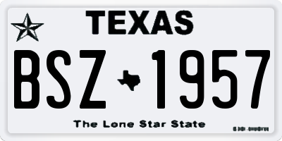 TX license plate BSZ1957