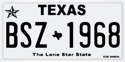 TX license plate BSZ1968