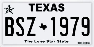 TX license plate BSZ1979