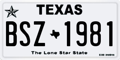 TX license plate BSZ1981