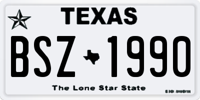 TX license plate BSZ1990