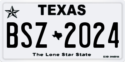 TX license plate BSZ2024
