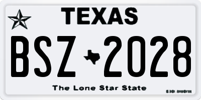 TX license plate BSZ2028