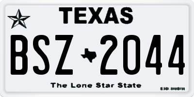 TX license plate BSZ2044