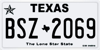 TX license plate BSZ2069