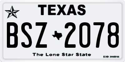 TX license plate BSZ2078