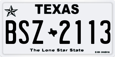 TX license plate BSZ2113
