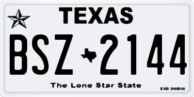 TX license plate BSZ2144