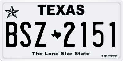 TX license plate BSZ2151