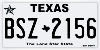 TX license plate BSZ2156